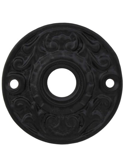 Joplin Cast-Iron Rosette in Matte Black.